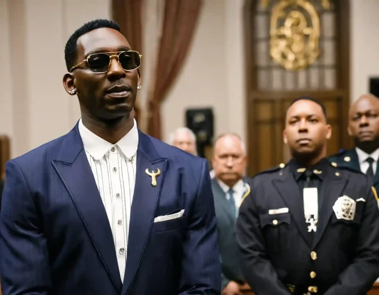 Courtroom sketch showing the Young Dolph murder trial, where prosecutors allege that Big Jook ordered a $100K hit, intensifying the feud between PRE and CMG.