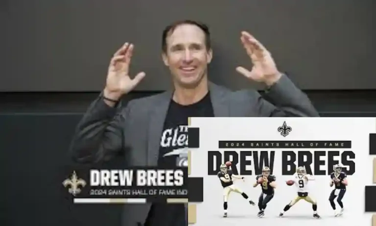 Drew Brees Hall of Fame Induction Ceremony at the New Orleans Saints, celebrating his legendary NFL career and contributions to the team's Super Bowl victory.